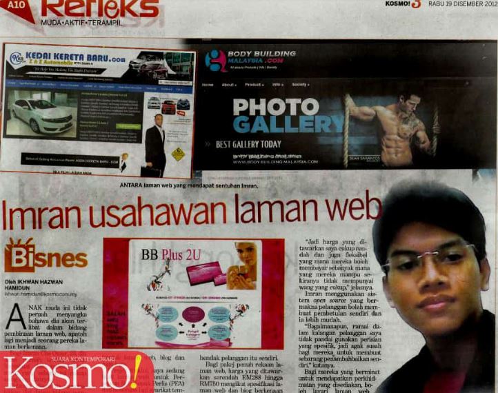 BerjayaWeb di Akhbar Kosmo 2012 2