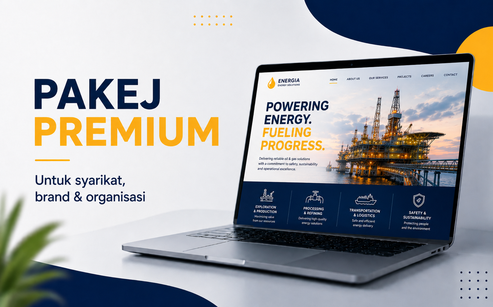 Contoh rekaan website dalam Pakej Premium BerjayaWeb