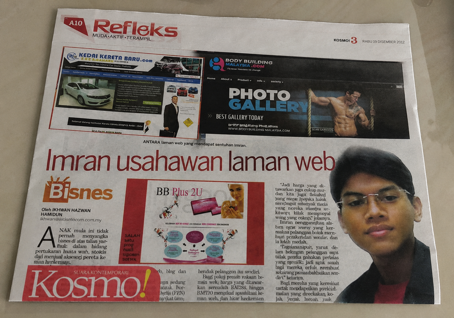 Keratan akhbar BerjayaWeb